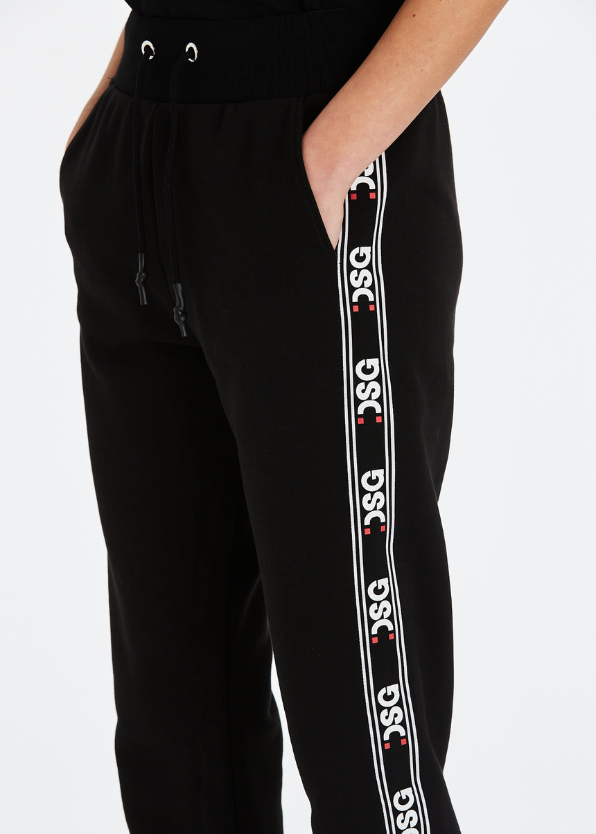 PANTALONE JOGGER DSG IN FELPA NERA E GRO STAMPATO