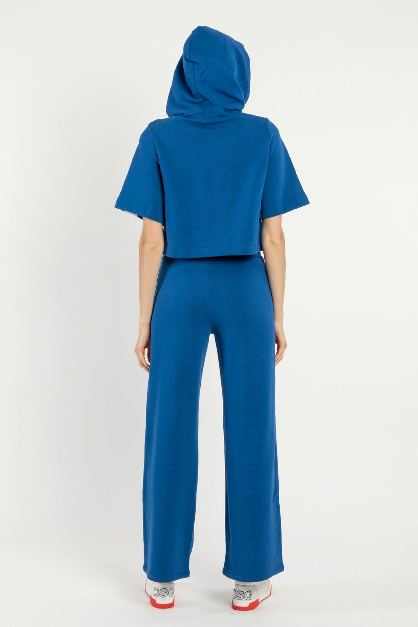 FELPA CAPPUCCIO DSG BLUE CON STAMPA LOGO ROSSA