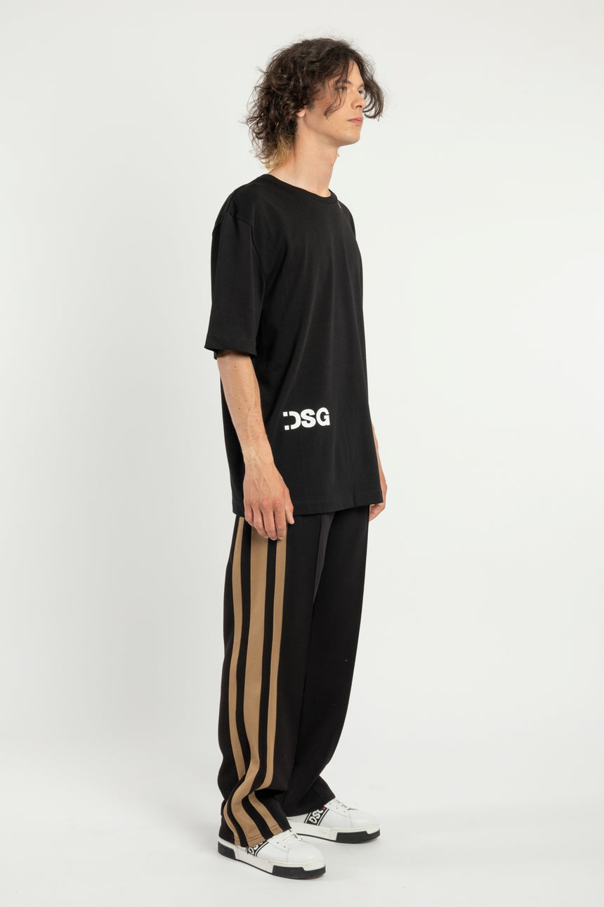 T-SHIRT OVER DSG NERA CON STAMPA LOGO BIANCA