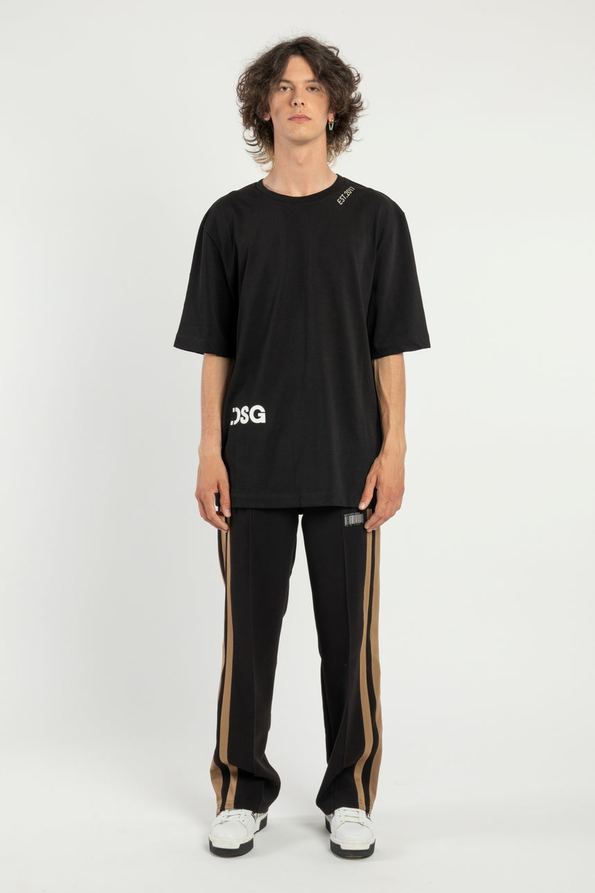 T-SHIRT OVER DSG NERA CON STAMPA LOGO BIANCA