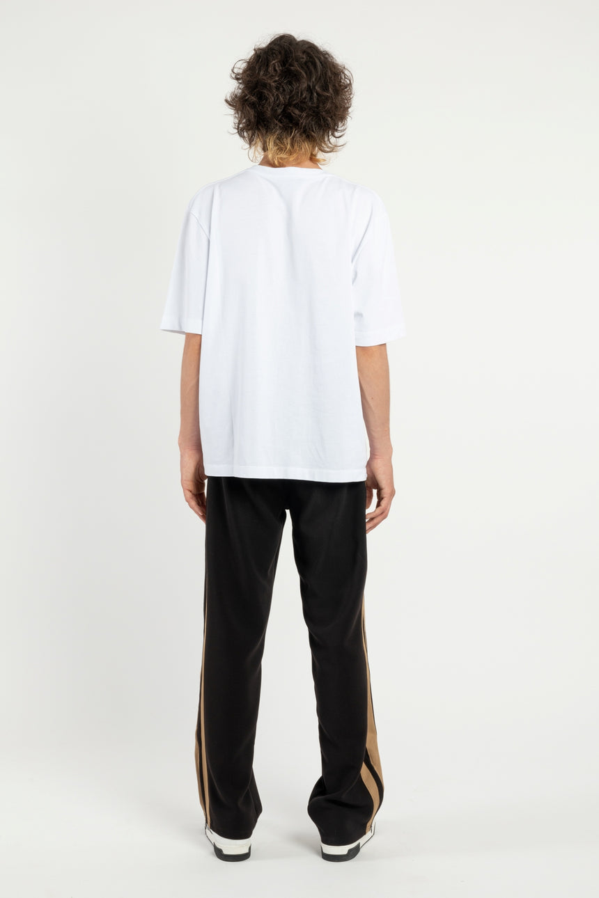 T-SHIRT OVER DSG BIANCA CON STAMPA LOGO NERA