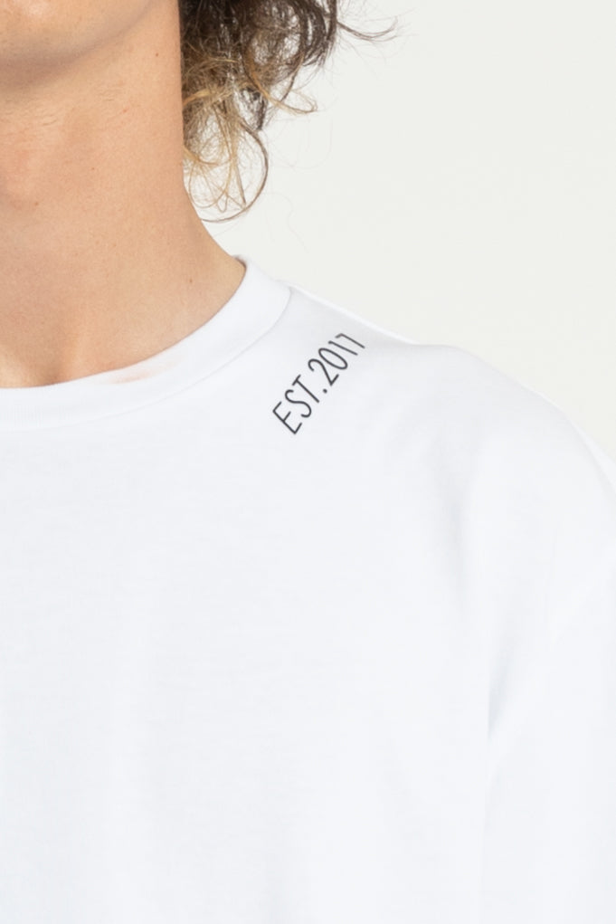 T-SHIRT OVER DSG BIANCA CON STAMPA LOGO NERA
