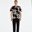 T-SHIRT DSG NERA CON STAMPA CHAIN BIANCO-ROSSA
