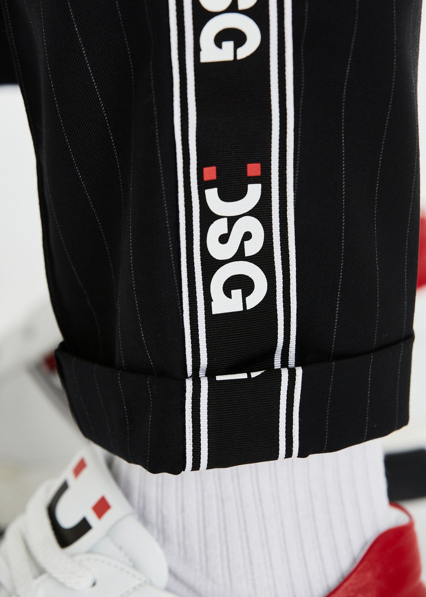 PANTALONE CHINO DSG IN FRESCO LANA GESSATO NERO