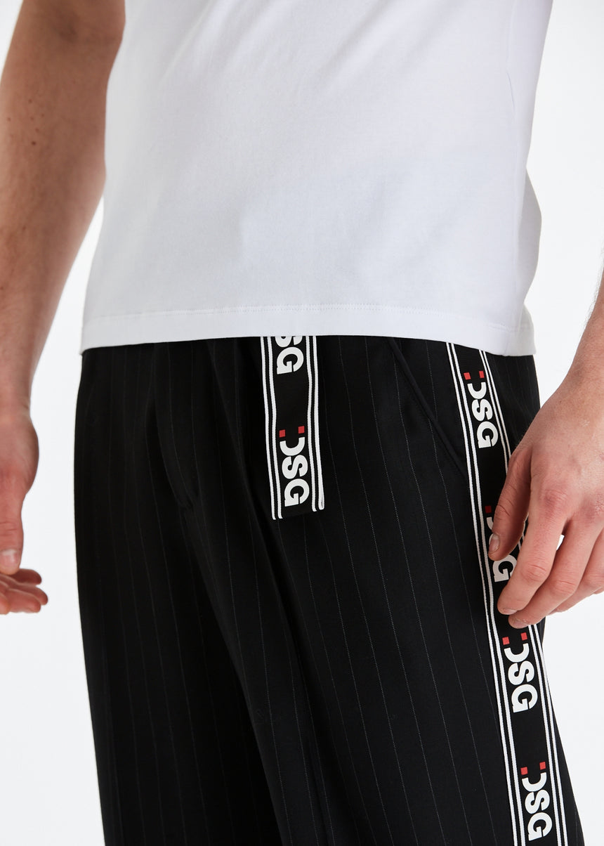 PANTALONE CHINO DSG IN FRESCO LANA GESSATO NERO