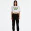 T-SHIRT DSG CROPPED BIANCA CON STAMPA LOGO VERDE