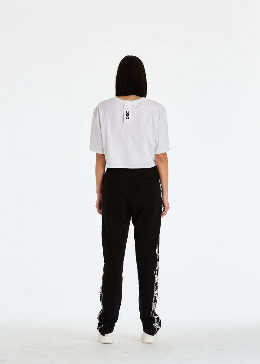 T-SHIRT DSG CROPPED BIANCA CON STAMPA LOGO VERDE