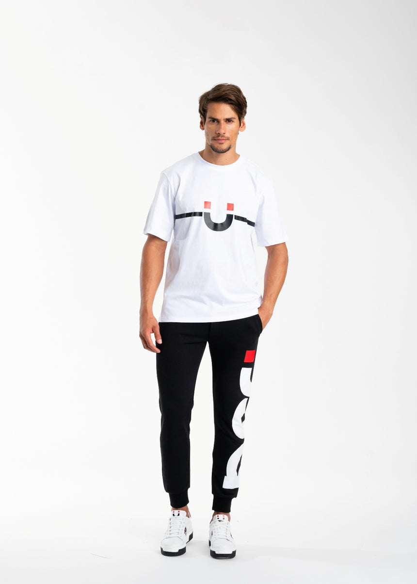 T-SHIRT DSG BIANCA CON STAMPA SMILE NERA