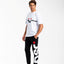 PANTALONE JOGGER DSG IN FELPA NERA CON MAXI LOGO BIANCO