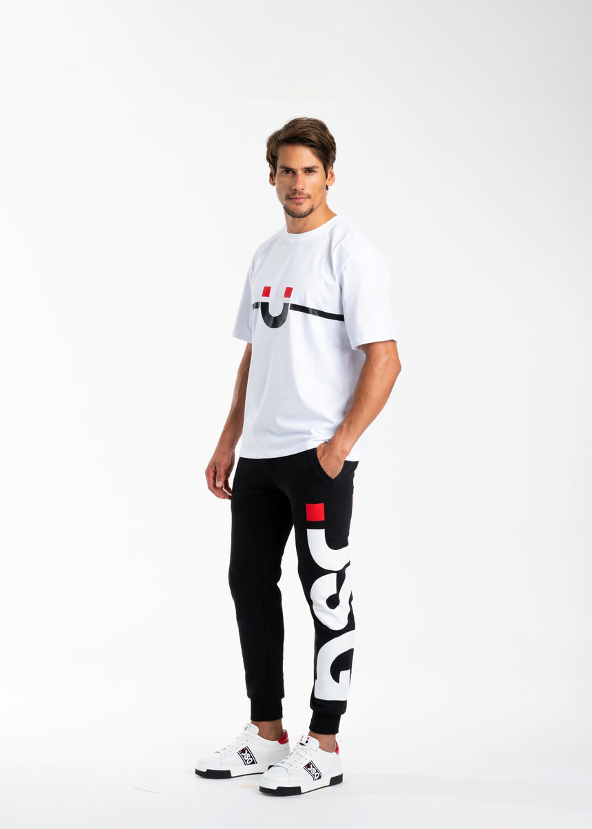 T-SHIRT DSG BIANCA CON STAMPA SMILE NERA