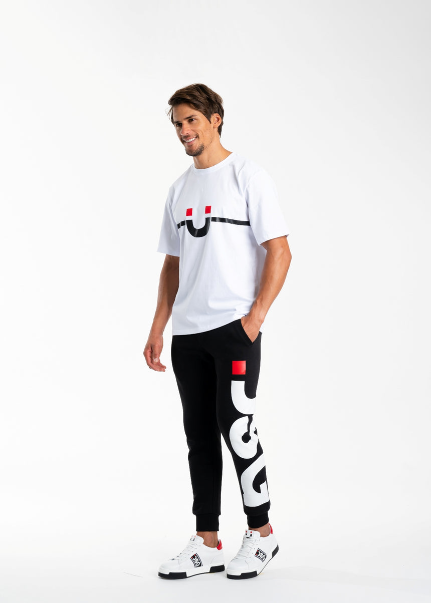 T-SHIRT DSG BIANCA CON STAMPA SMILE NERA