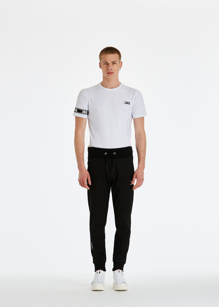 PANTALONE JOGGER DSG IN COTONE NERO CON RICAMO