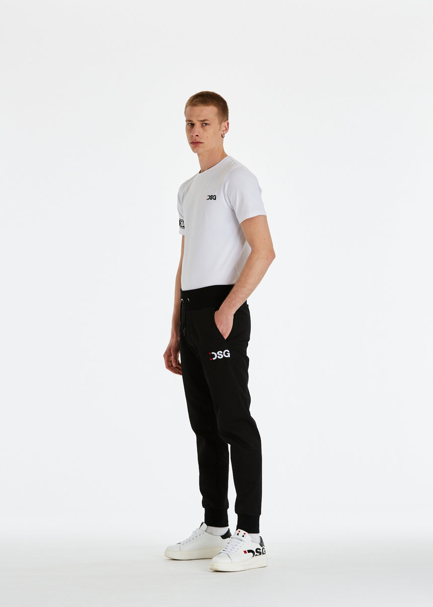 PANTALONE JOGGER DSG IN COTONE NERO CON RICAMO