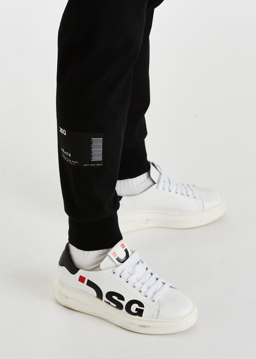 PANTALONE JOGGER DSG IN COTONE NERO CON RICAMO