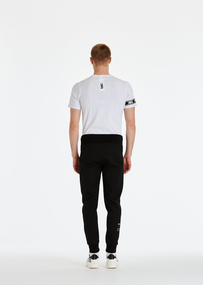 PANTALONE JOGGER DSG IN COTONE NERO CON RICAMO