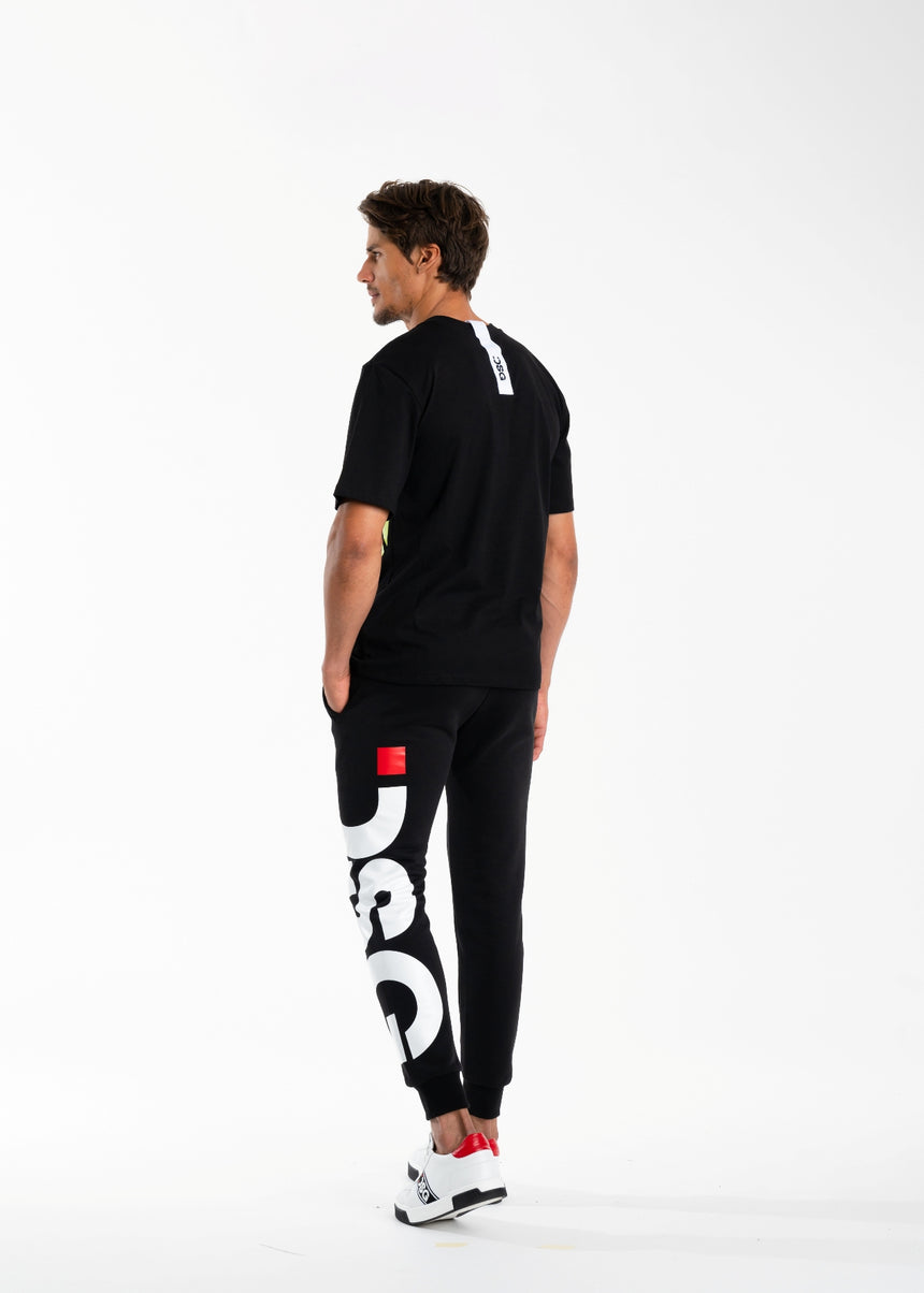 T-SHIRT DSG NERA CON STAMPA MAXI LOGO LIME (UNISEX)