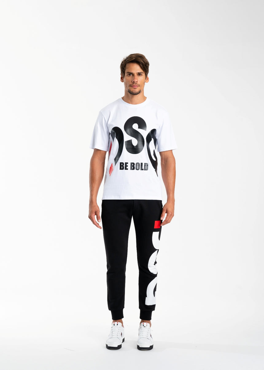 T-SHIRT DSG BIANCA CON STAMPA MAXI LOGO NERA (UNISEX)