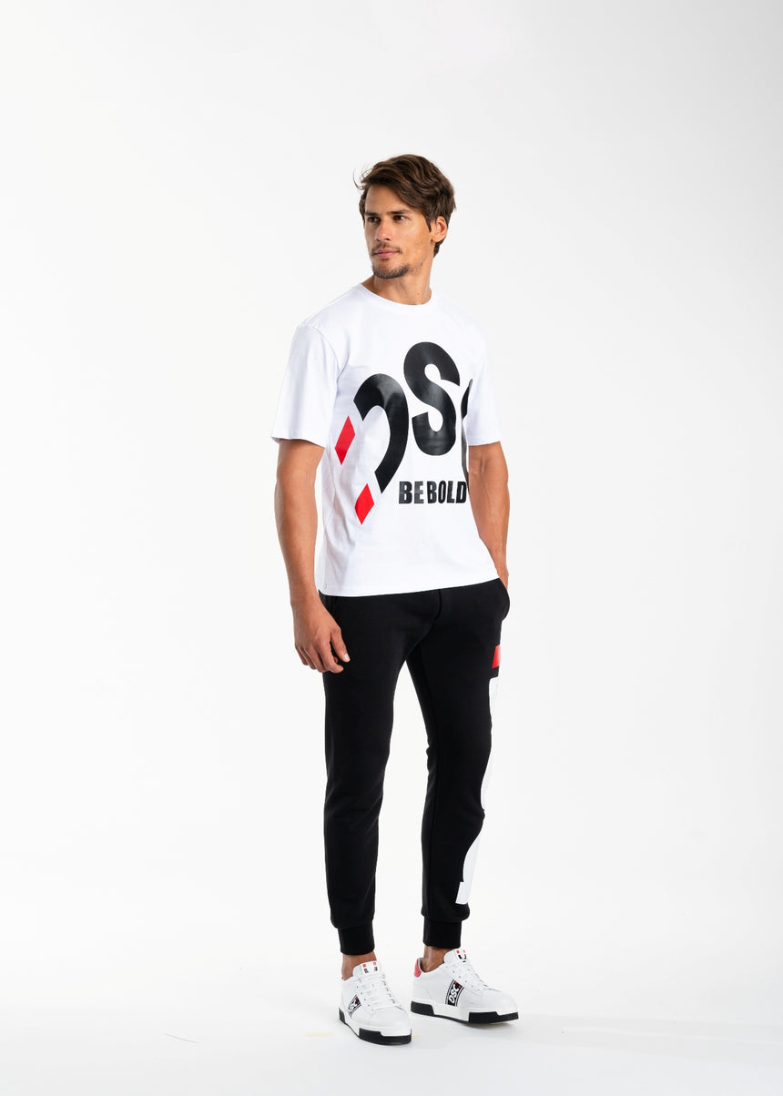 T-SHIRT DSG BIANCA CON STAMPA MAXI LOGO NERA (UNISEX)