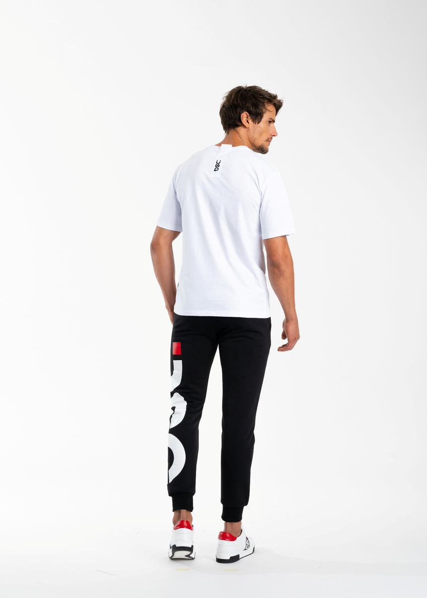T-SHIRT DSG BIANCA CON STAMPA MAXI LOGO NERA (UNISEX)