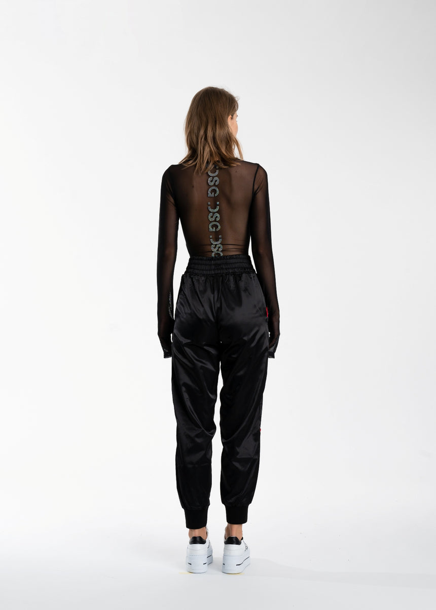 BODY DSG NERO IN RETE CON STRASS FUME'