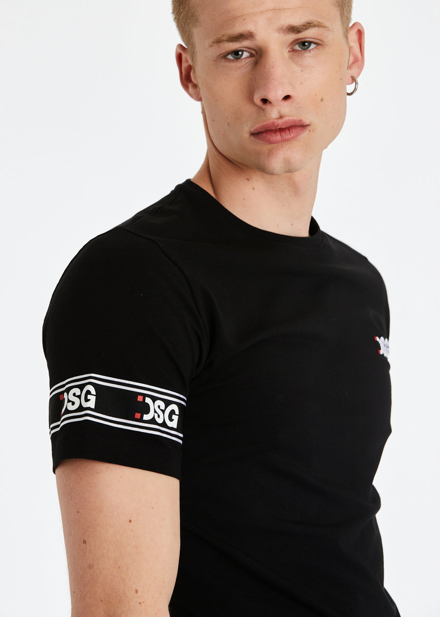T-SHIRT ELASTICIZZATA DSG SLIM CON RICAMO E GRO