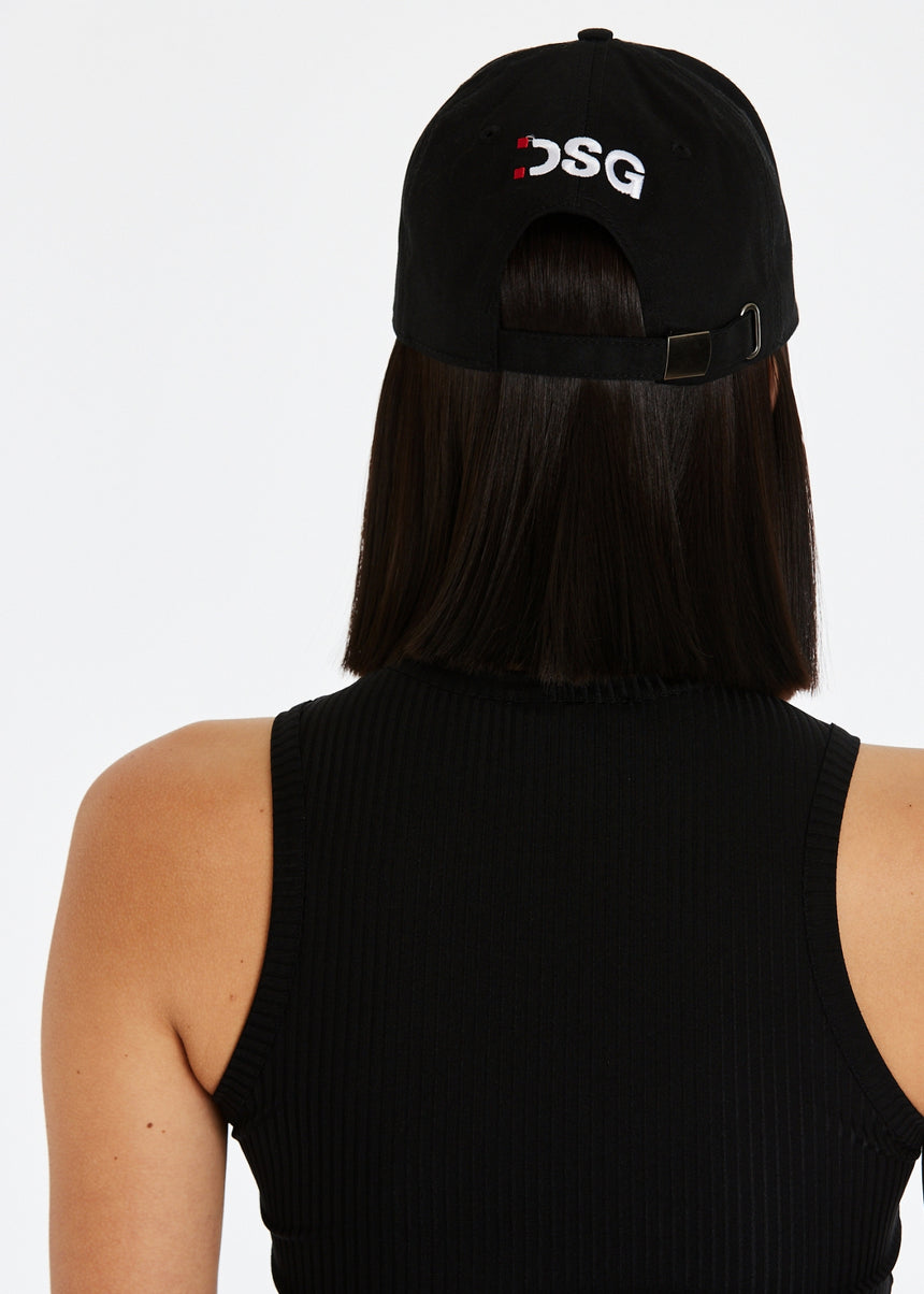 CAPPELLO DSG BASEBALL NERO CON RICAMO BIANCO/ROSSO