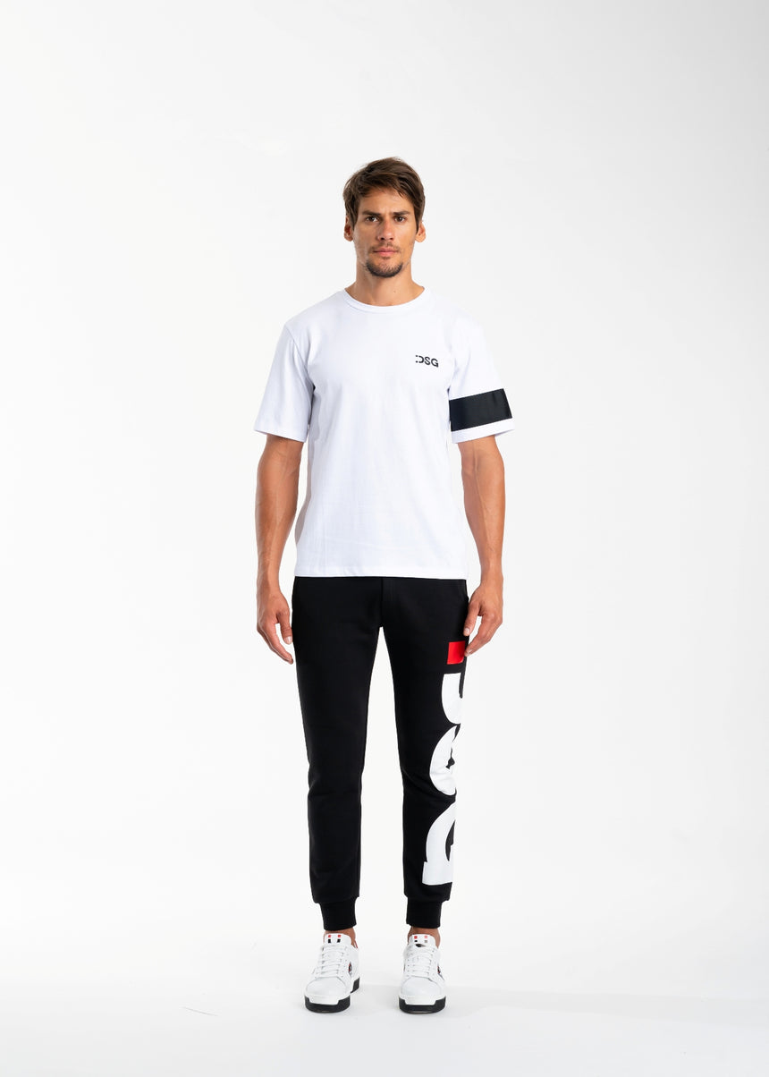 T-SHIRT DSG BIANCA CON STAMPA SMILE NERA SUL DIETRO E GRO