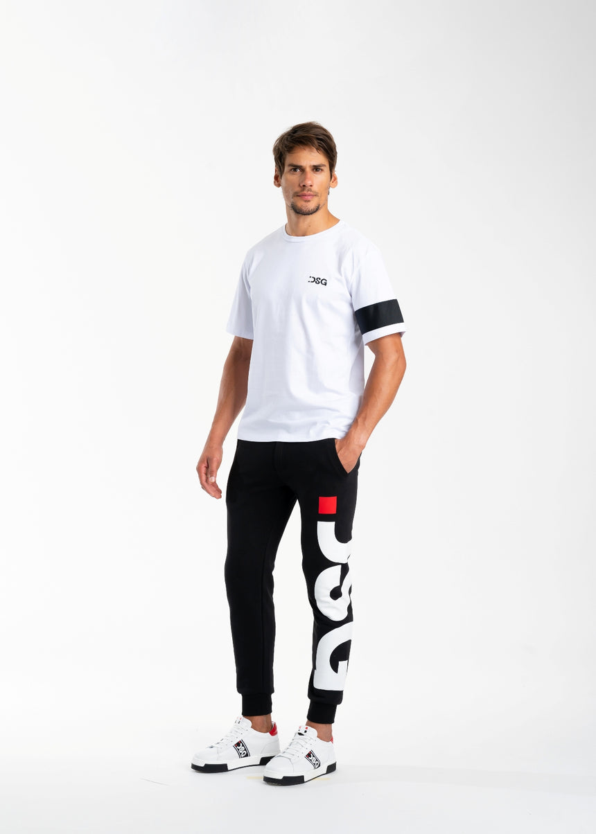 T-SHIRT DSG BIANCA CON STAMPA SMILE NERA SUL DIETRO E GRO
