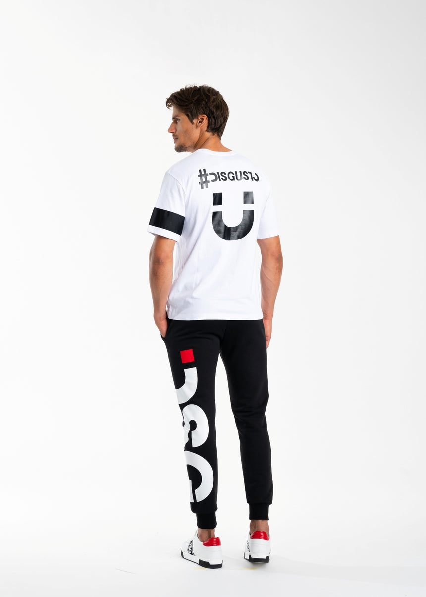 T-SHIRT DSG BIANCA CON STAMPA SMILE NERA SUL DIETRO E GRO