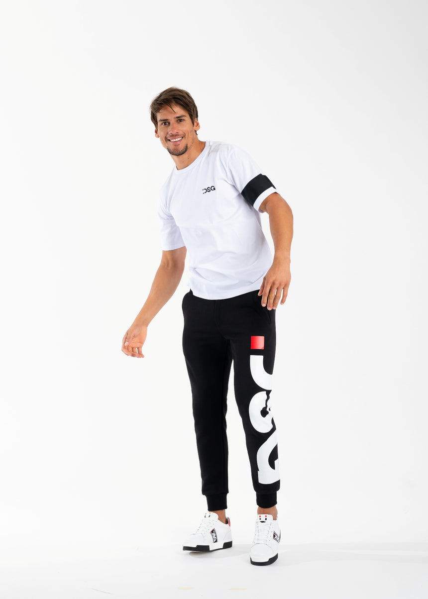T-SHIRT DSG BIANCA CON STAMPA SMILE NERA SUL DIETRO E GRO