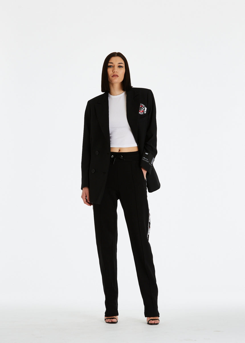 GIACCA DONNA NERA CON STAMPA SMILE