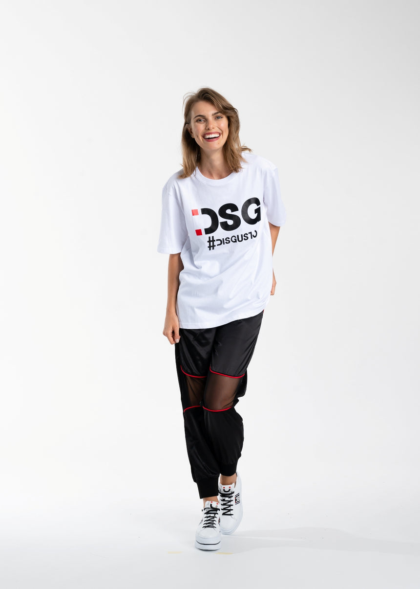 T-SHIRT DSG BIANCA CON STAMPA LOGO NERA (DONNA)