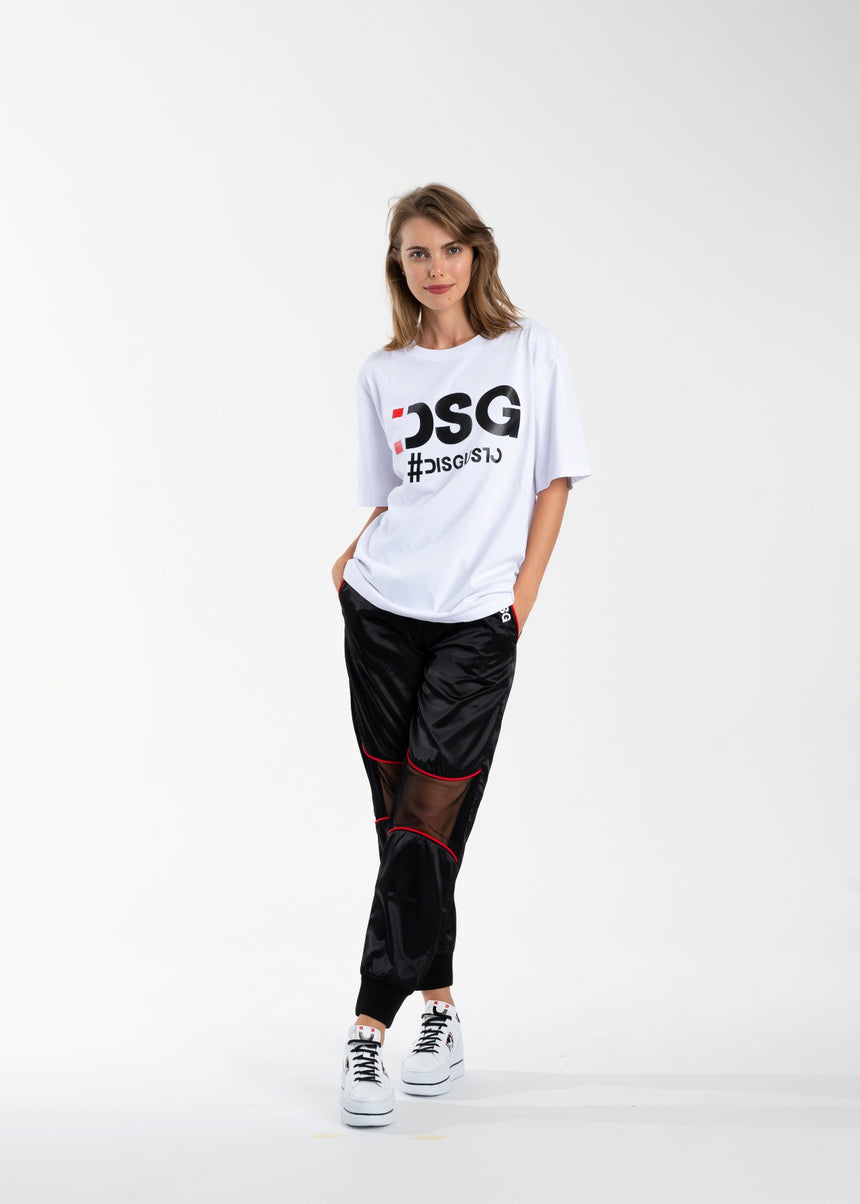 T-SHIRT DSG BIANCA CON STAMPA LOGO NERA (DONNA)