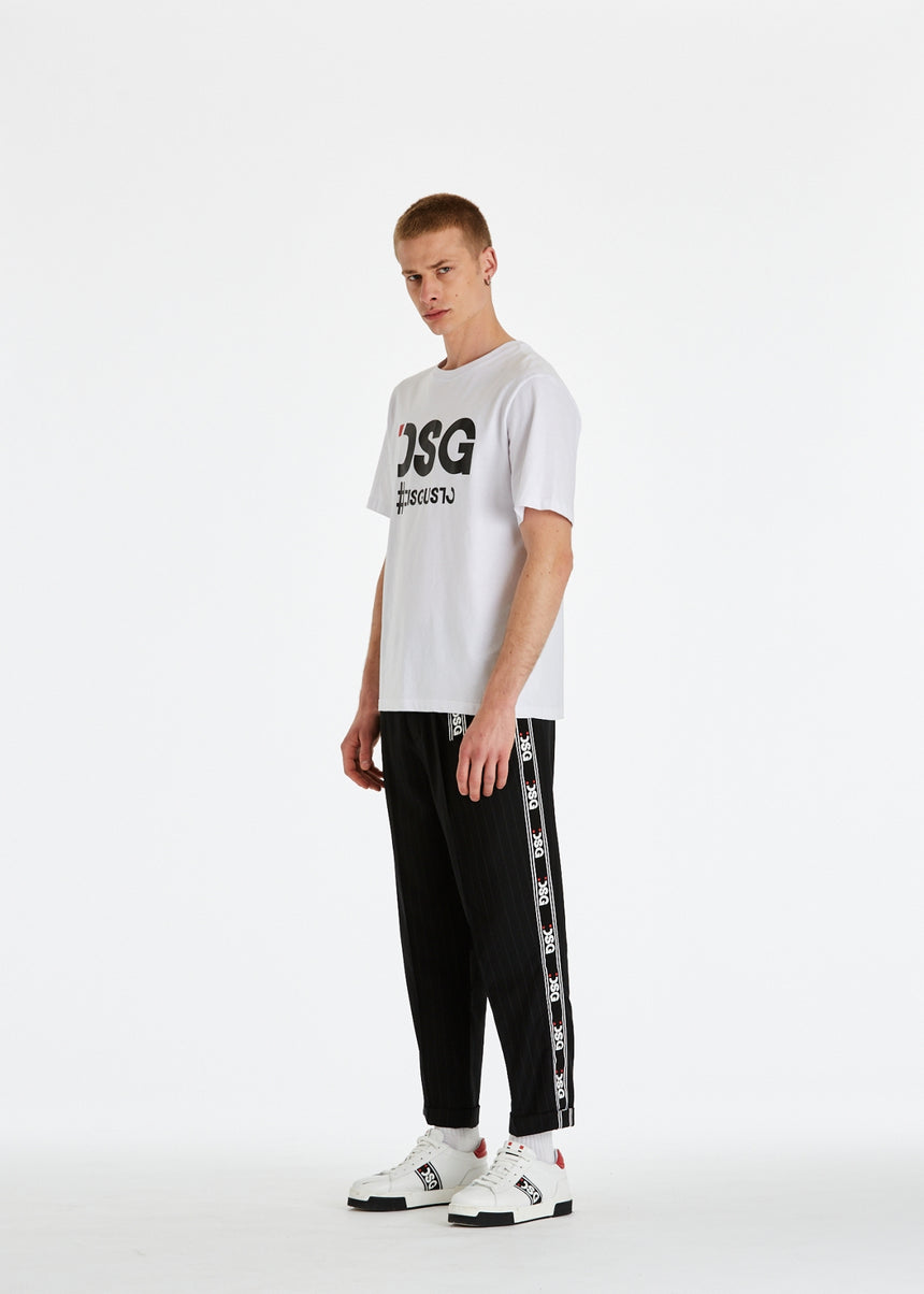 T-SHIRT DSG BIANCA CON STAMPA LOGO NERA