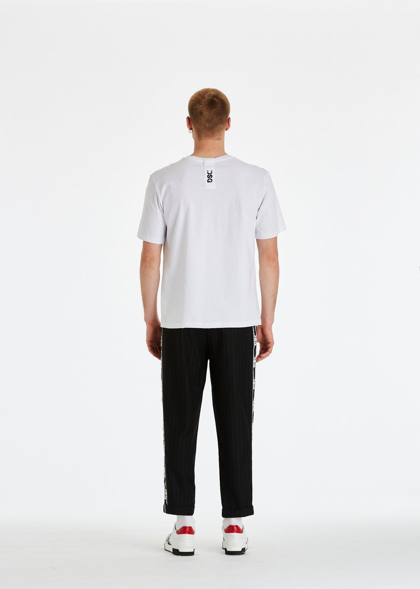 T-SHIRT DSG BIANCA CON STAMPA LOGO NERA