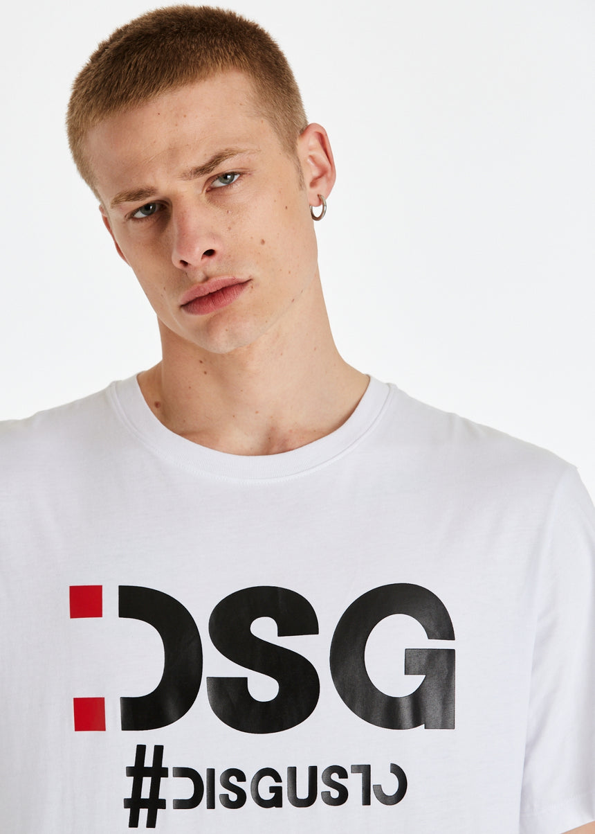 T-SHIRT DSG BIANCA CON STAMPA LOGO NERA