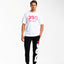 T-SHIRT DSG BIANCA CON STAMPA LOGO FUXIA
