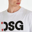 T-SHIRT DSG BIANCA CON STAMPA LOGO NERA
