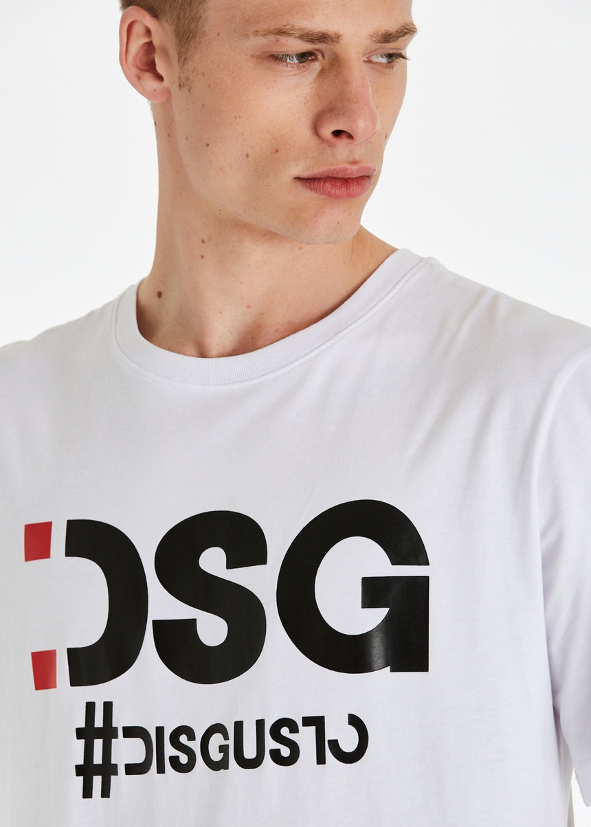 T-SHIRT DSG BIANCA CON STAMPA LOGO NERA
