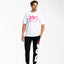 T-SHIRT DSG BIANCA CON STAMPA LOGO FUXIA