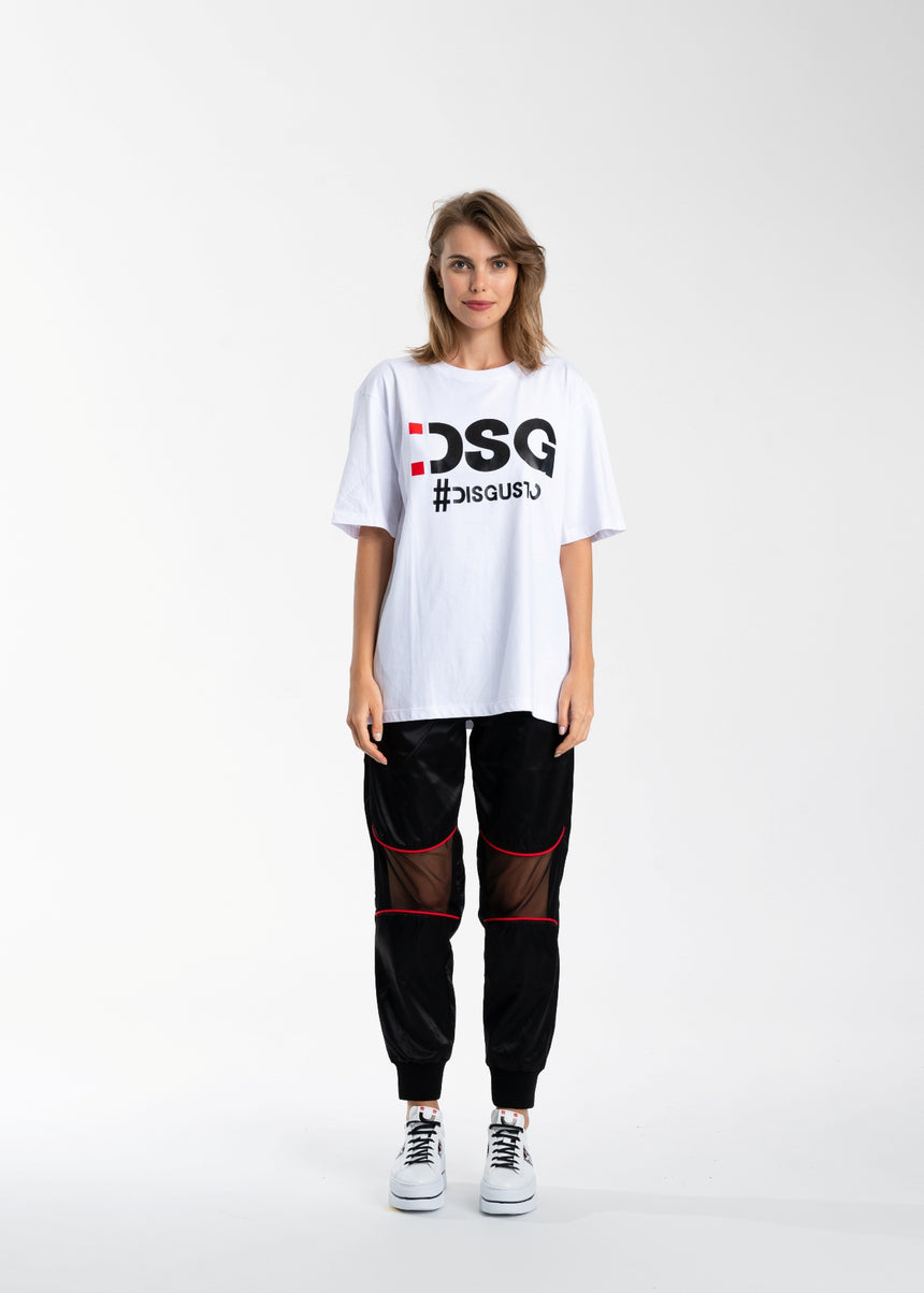 T-SHIRT DSG BIANCA CON STAMPA LOGO NERA (DONNA)