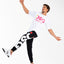 T-SHIRT DSG BIANCA CON STAMPA LOGO FUXIA