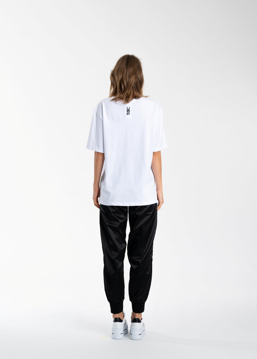 T-SHIRT DSG BIANCA CON STAMPA LOGO NERA (DONNA)
