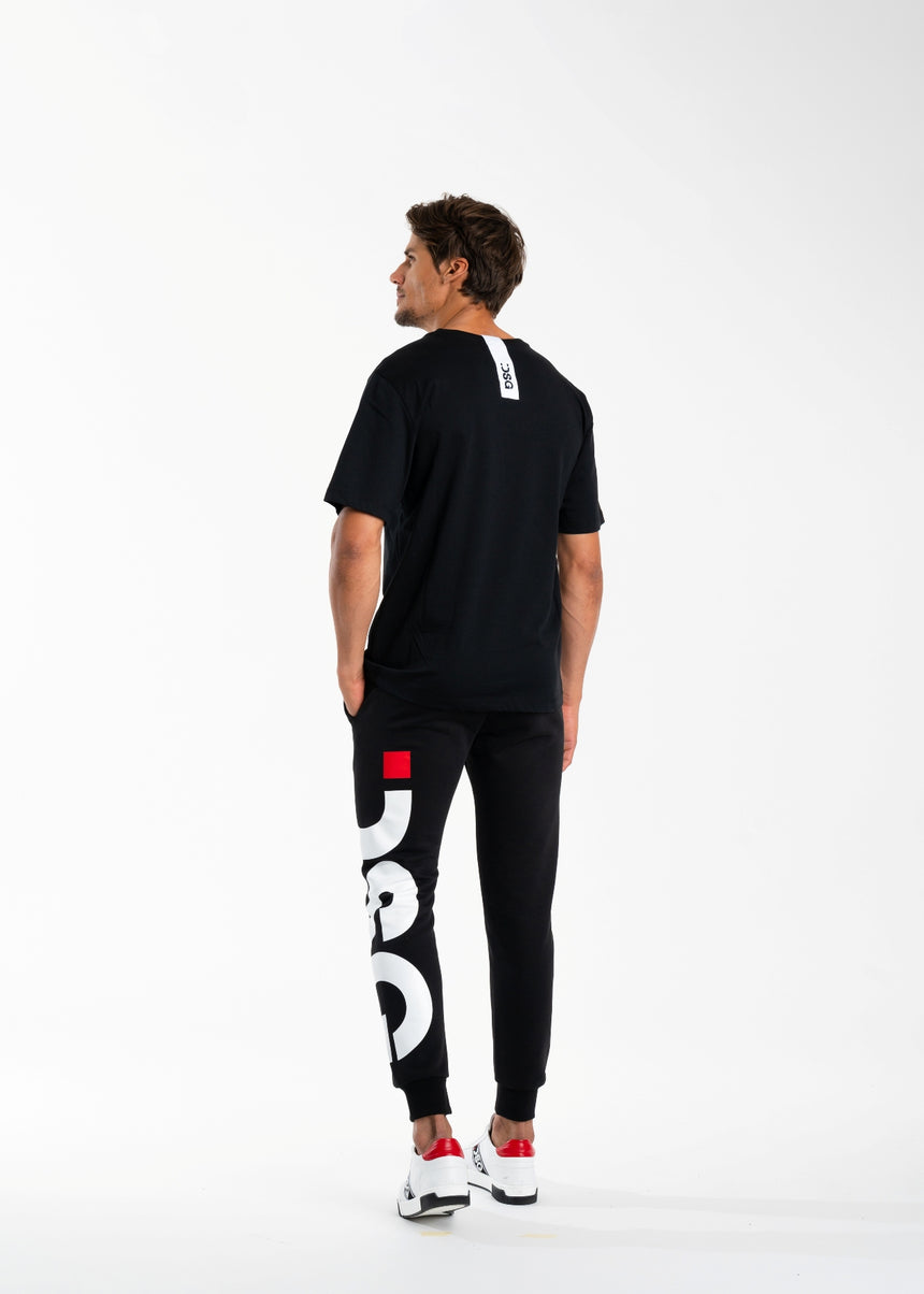 T-SHIRT DSG NERA CON STAMPA LOGO FUXIA