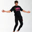 T-SHIRT DSG NERA CON STAMPA LOGO FUXIA