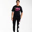 T-SHIRT DSG NERA CON STAMPA LOGO FUXIA