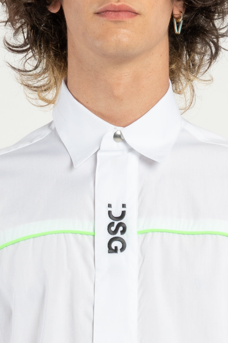 CAMICIA DSG DI COTONE BIANCA CON STAMPA NERA