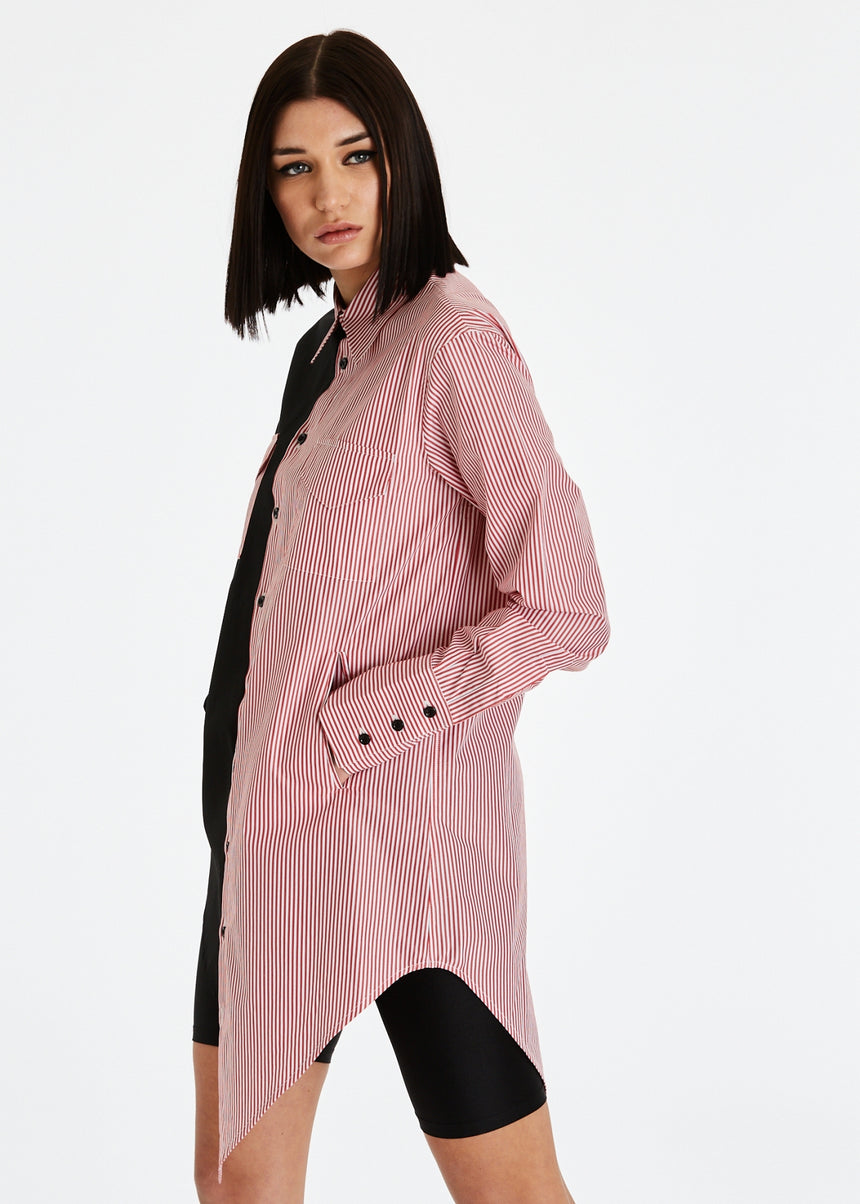 CAMICIA DSG BICOLORE CON STAMPA BIANCA