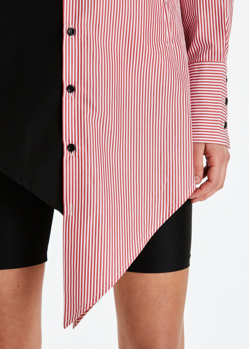 CAMICIA DSG BICOLORE CON STAMPA BIANCA