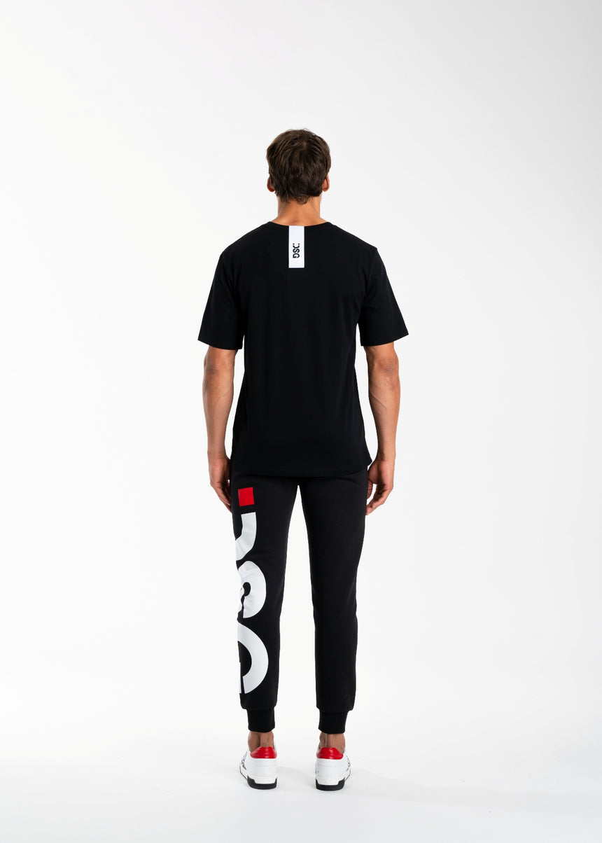 T-SHIRT DSG NERA CON STAMPA LOGO ROSSA (UNISEX)
